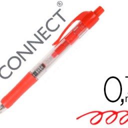 Bolígrafo Q-Connect tinta roja con sujeción de caucho